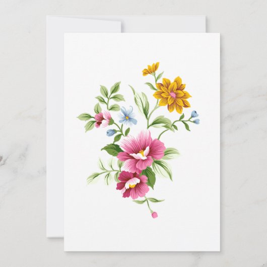 Schöne Frühlingsblumen Einladung Hochzeit (Rückseite)