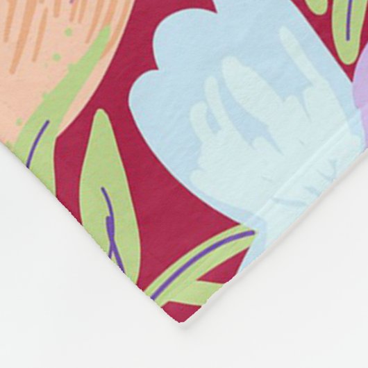 Schöne Frühlingsblumen Fleecedecke (Ecke)