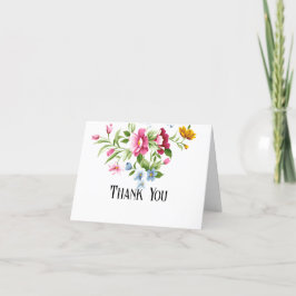 Schöne Frühlingsblumen Hochzeit Dankeskarte