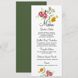 Schöne Frühlingsblumen Hochzeit Menükarte