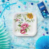 Schöne Frühlingsblumen Hochzeit Pappteller (Party)