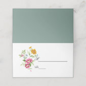 Schöne Frühlingsblumen Hochzeit Platzkarte (Außenseite Aufgefaltet)