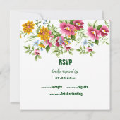 Schöne Frühlingsblumen Hochzeitkarte RSVP Einladung (Rückseite)