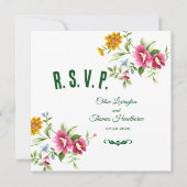 Schöne Frühlingsblumen Hochzeitkarte RSVP Einladung (Vorderseite)