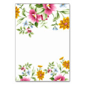 Schöne Frühlingsblumen Hochzeitstisch No Card Tischnummer (Rückseite)