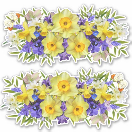Schöne Frühlingsblumen, kundenspezifisch geschnitt Aufkleber (Vorderseite)