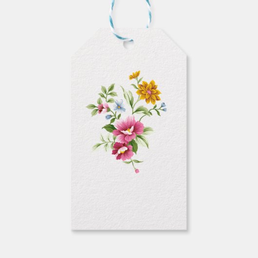 Schöne Frühlingsblumen Mutter der Braut Geschenkanhänger (Rückseite)