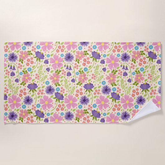 Schöne Frühlingsblumen Strandtuch (Vorderseite)