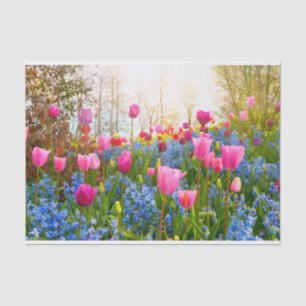 Schöne Frühlingsblumen - Tulips und Hyacinth Seidenpapier
