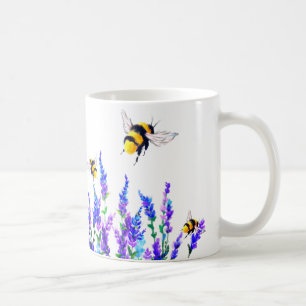 Schöne Frühlingsblumen und Bienen fliegen - fris Kaffeetasse