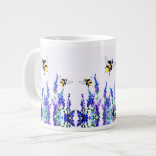 Schöne Frühlingsblumen und Bienen fliegen - frisch Jumbo-Tasse