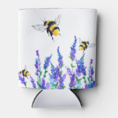 Schöne Frühlingsblumen und Bienen fliegen - Zeichn Dosenkühler (Vorderseite)