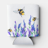 Schöne Frühlingsblumen und Bienen fliegen - Zeichn Dosenkühler (Rückseite)