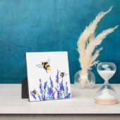 Schöne Frühlingsblumen und Bienen fliegen - Zeichn Fotoplatte (InSitu)