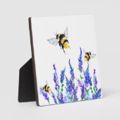 Schöne Frühlingsblumen und Bienen fliegen - Zeichn Fotoplatte (Vorderseite)