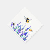 Schöne Frühlingsblumen und Bienen fliegen - Zeichn Serviette (Ecke)