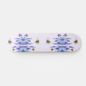 Schöne Frühlingsblumen und Bienen fliegen - Zeichn Skateboard (Horizontal)