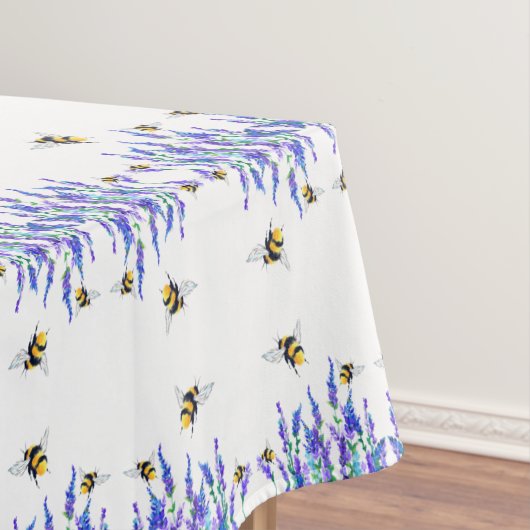Schöne Frühlingsblumen und Bienen fliegen - Zeichn Tischdecke (Beispiel)
