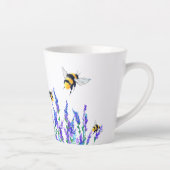 Schöne Frühlingsblumen und Bienen Latte Tasse (Rechts)