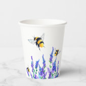 Schöne Frühlingsblumen und Bienen Papier Cups Pappbecher (Vorderseite)