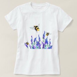 Schöne Frühlingsblumen und Bienen T - Shirt