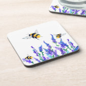 Schöne Frühlingsblumen und Untersetzer mit Bienen (Linke Seite)