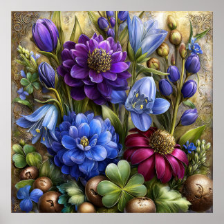 Schöne Frühlingsblumen Wandkunst 14 Poster