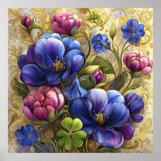 Schöne Frühlingsblumen Wandkunst 16 Poster (Vorne)