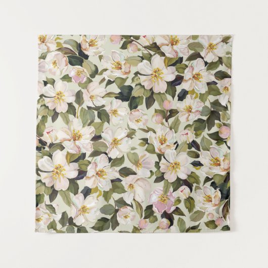 Schöne Frühlingsblüte mit blühenden Zweigen Wandteppich (Vorderseite)