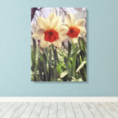 Schöne Frühlingsfarbe gestrichen Daffodil-Blume Leinwanddruck (Insitu (Holzboden))