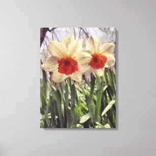 Schöne Frühlingsfarbe gestrichen Daffodil-Blume Leinwanddruck