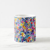 Schöne Frühlingsfarbenfrohe Girl-Wildblumen Kaffeetasse (Mittel)