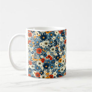 Schöne Frühlingsfarbenfrohe Girl-Wildblumen Kaffeetasse