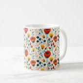 Schöne Frühlingsfarbenfrohe Girl-Wildblumen Kaffeetasse (VorderseiteRechts)