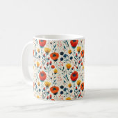 Schöne Frühlingsfarbenfrohe Girl-Wildblumen Kaffeetasse (Vorderseite Links)