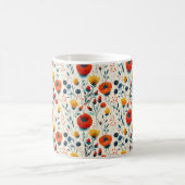Schöne Frühlingsfarbenfrohe Girl-Wildblumen Kaffeetasse (Mittel)