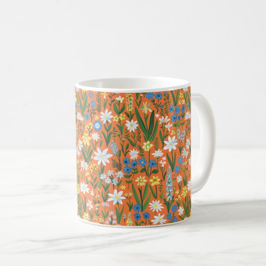 Schöne Frühlingsfarbenfrohe Girl-Wildblumen Kaffeetasse (VorderseiteRechts)