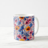 Schöne Frühlingsfarbenfrohe Girl-Wildblumen Kaffeetasse (VorderseiteRechts)