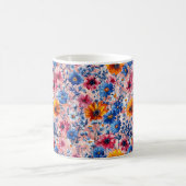 Schöne Frühlingsfarbenfrohe Girl-Wildblumen Kaffeetasse (Mittel)