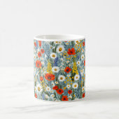 Schöne Frühlingsfarbenfrohe Girl-Wildblumen Kaffeetasse (Mittel)