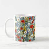 Schöne Frühlingsfarbenfrohe Girl-Wildblumen Kaffeetasse (Links)