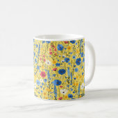 Schöne Frühlingsfarbenfrohe Girl-Wildblumen Kaffeetasse (VorderseiteRechts)