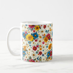 Schöne Frühlingsfarbige Chic Girly Wildblumen Kaffeetasse