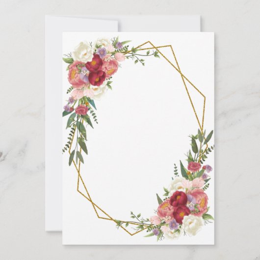 Schöne Frühlingsflora Einladung (Rückseite)