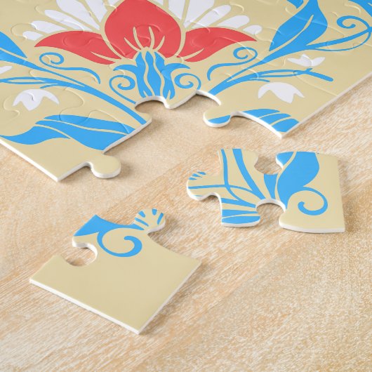 Schöne Frühlingsflorale Kunst, orange Hintergrund Puzzle (Seite)