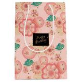 Schöne Frühlingsgarten Dekorative Geburtstag Mittlere Geschenktüte (Vorderseite)