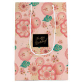 Schöne Frühlingsgarten Dekorative Geburtstag Mittlere Geschenktüte (Rückseite)