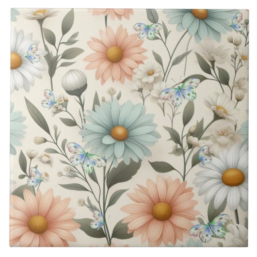 Schöne Frühlingsmessen Schmetterlinge Keramik Tile Fliese (Vorderseite)