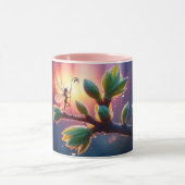 Schöne Frühlingsnatur mit Miniatur-Pixie-Kunst Tasse (Zentrum)