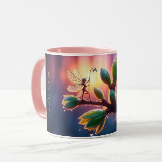 Schöne Frühlingsnatur mit Miniatur-Pixie-Kunst Tasse (Vorderseite Links)